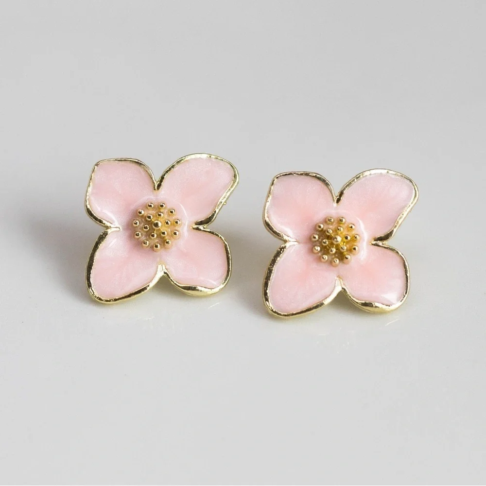 ✨Anthropologie Athena Pink Floral Earrings